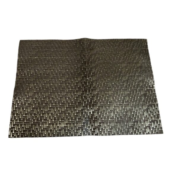 Set of 4 Wire Woven Place Mats 19.5 x 14" Silver Charcoal Dining Mats - Picture 10 of 10